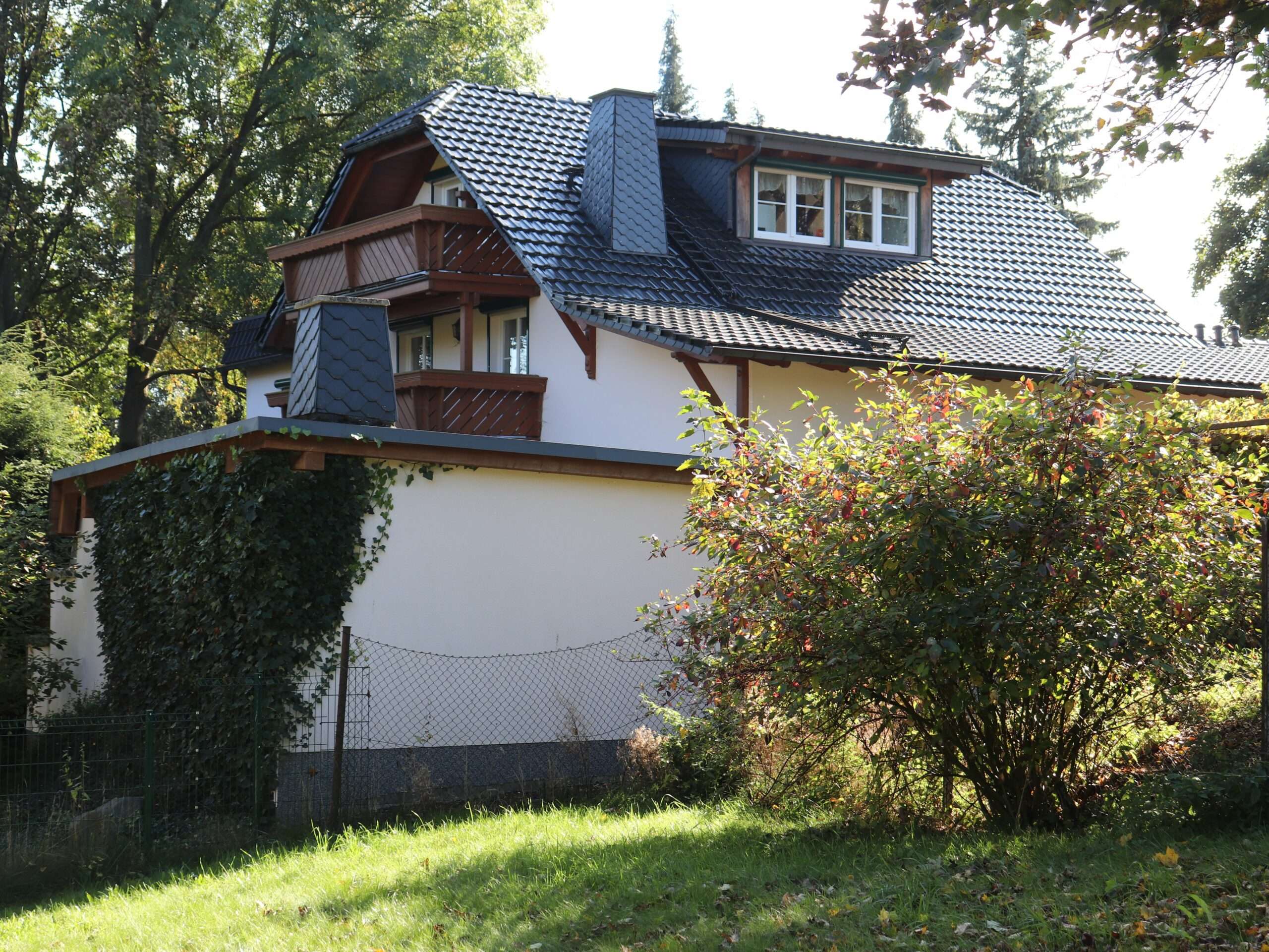 Objektreferenz Seitensicht Haus mit vielen Holzdetails in Schirgeswalde-Kirschau